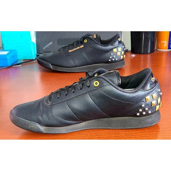REEBOK ALICIA KEYS BLACK PRINCESS Studded SHOES WOMAN'S Sz. 9.5 Narrow Sneakers - Picture 5 of 8